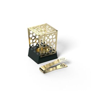 Bougeoir à arc floral en aluminium doré Photophore décoratif en métal Bougeoir élégant Décor artistique Accent - Product Image 3