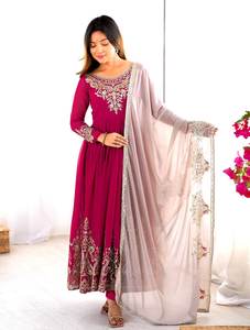 BATA DE TRABAJO DE SECUENCIA BORDADA CHINON ATRACTIVA CON DUPATTA VERDE - Product Image 6