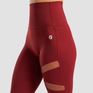 Leggings Deportivos para Mujer, Color Rojo, Tejido de Compresión, Sin Costuras, Control de Abdomen, Efecto Push-Up, Estilo Suave y Casual, Talla XL - Product Image 5