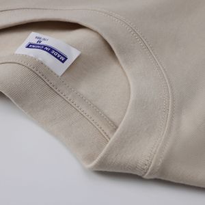 Camiseta de gran tamaño de alta calidad, ropa de calle, camiseta marrón en blanco, Camiseta de algodón pesado de Color sólido con hombros caídos para hombres - Product Image 2