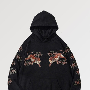 Sweat-shirt à capuche oversize pour homme, lourd, broderie, hiver, sans cordon, haute qualité, 100% coton molletonné - Product Image 2