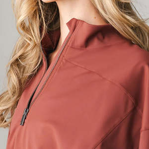 Sweat-shirt à capuche personnalisé avec logo, fermeture éclair 1/4, surdimensionné, pour le sport, en polaire, pour femme, polyvalent, pour les activités de plein air - Product Image 5