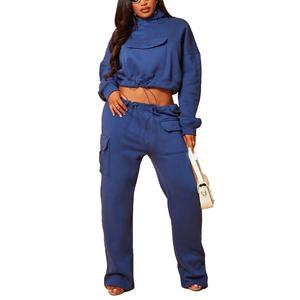 Sudadera con capucha informal con logotipo personalizado de alta calidad, conjunto de dos piezas de lavado ácido unisex, conjuntos de sudaderas con capucha y pantalones de chándal sólidos - Product Image 3