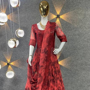 Nouveau Designer Party Wear Look Nouvelles Couleurs Faux Georgette Avec Broderie 5mm Séquence Travail Avec Manches Complètes au Prix de Gros - Product Image 1