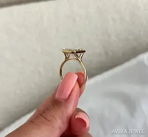 Anillo de Compromiso con Diamante Cultivado en Laboratorio de 1 Quilate, Corte Esmeralda, EF VVS, Oro Sólido de 10K, 14K, 18K, Sin Níquel, Sin Plomo, para Mujer, Boda - Product Image 2