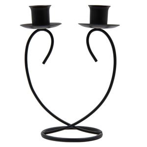 Bougeoir en fil métallique à deux têtes en forme de coeur Décoratif Tendance Design Impressionnant Décor de table d'éclairage Bougeoir à deux têtes en vrac - Product Image 1