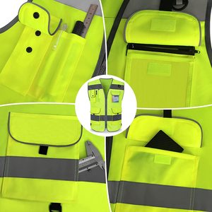 Gilet de sécurité réfléchissant haute visibilité 9 poches pour hommes et femmes, gilet de Construction Hi Vis avec bandes réfléchissantes - Product Image 1