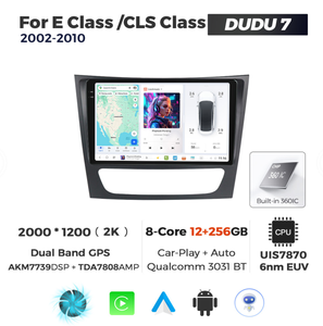 Radio con pantalla táctil Android para coche DUDUAUTO, reproductor de <span class=keywords><strong>DVD</strong></span>, WIFI, DSP, ventilador de refrigeración, pantalla QLED para BENZ Clase E / Clase CLS 2002-2010 - Product Image 4