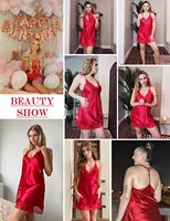SAMAVIA Chemise de nuit sexy pour femme, grande taille, en satin doux à carreaux, coupe ajustée, sans manches, longueur genou, avec dentelle personnalisée, collection automne