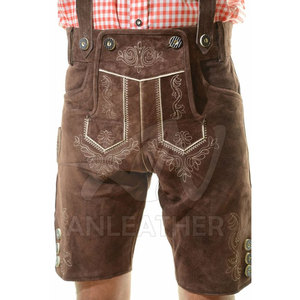Pantalones cortos bávaros antiguos de piel de cabra con logotipo personalizado para hombre, pantalones cortos de artillería con botones, diferentes colores disponibles - Product Image 1