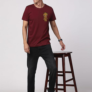 เสื้อยืดผู้ชายผ้าฝ้ายออร์แกนิกทรงพอดีตัวเสื้อยืดผ้าฝ้าย100% กราฟิกแบบพรีเมี่ยม - Product Image 5