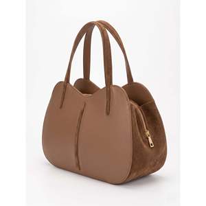Structured <b>Handbag</b> in Genuine Dollaro and Suede Leather - Made in Italy - Art. 26126 - Product Image 3