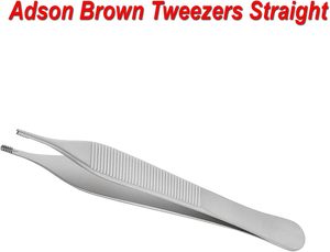 Pinzas Quirúrgicas Dentales Rectas Adson Brown de Acero Inoxidable para Sujetar Tejidos en Cirugía y Ortodoncia - Product Image 2