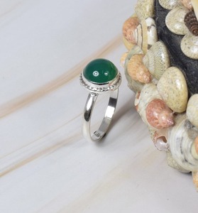 Jaipur, joyería caliente, anillo de moda de estilo bohemio, anillo de Plata de Ley 925 sólida para mujer, anillo de ónix verde con anillo de sello 925, joyería - Product Image 3