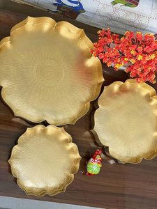 Gold metal urli set metal bowls for <b>floating</b> flowers and <b>candles</b> - Product Image 2