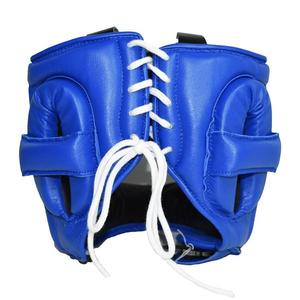 Protège-tête de boxe en cuir de haute qualité personnalisable avec fermeture à lacets pour l'entraînement de boxe et les arts martiaux-Bleu - Product Image 6