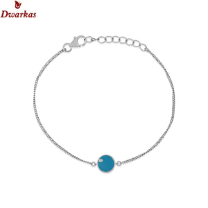 New trendy fine jewelry bracelets 925 sterling <b>silver</b> blue enamel colour enamel bracelets for ladies and girl gifts or parties - Product Image 1