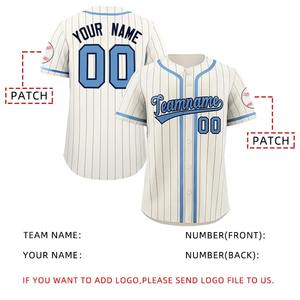 Camiseta de béisbol personalizada para hombre, nuevo diseño, uniforme a rayas, camiseta suave transpirable, técnicas impresas personalizadas para - Product Image 6