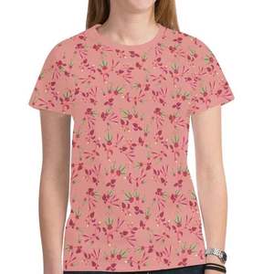 100% ที่มีคุณภาพสูงส่งออกพิมพ์ตามความต้องการต่ำ MOQ รูปแบบใหม่พิมพ์เสื้อยืดสำหรับผู้หญิงที่กำหนดเองของผู้หญิงเสื้อยืดจากบังคลาเทศ - Product Image 2