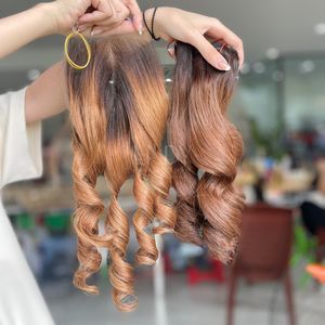 Paquetes de color hinchable Ombre de cabello crudo de alta calidad con frontal y paquetes para hacer pelucas - Product Image 1