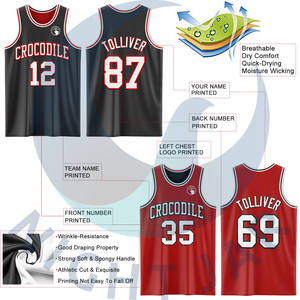 Meilleure qualité réversible personnalisé grande taille basket-ball uniforme ensemble conception respirante OEM fournisseur pour la vente en gros vêtements de basket-ball - Product Image 3