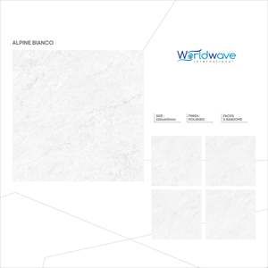 กระเบื้องปูพื้นและผนังพอร์ซเลนเคลือบเงา GVT PGVT ขนาด 600x600 มม. ลายหินอ่อน Statuario Carrara Calacatta ผลิตในอินเดีย - Product Image 4