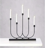 Candélabre en métal doré, élégant et moderne, avec motifs gravés, pour Noël