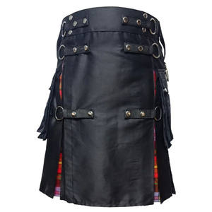 Kilt écossais noir hybride Royal Stewart pour homme, kilt utilitaire moderne et tendance, taille 28-62 - Product Image 2