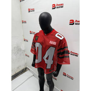 Venta al por mayor Loose Fit Retro Tee Parches bordados Sublimación personalizada Logo impreso Malla Boxy Camiseta Moda Jersey - Product Image 3