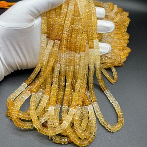 Perles de citrine naturelle facettées en forme de pneu 5-7 mm, pierres précieuses 100 % naturelles pour la fabrication de bijoux - Product Image 2
