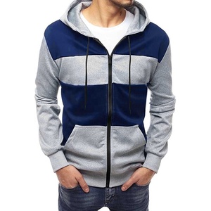 Oversize <b>Men</b> <b>Zipper</b> <b>Hoodie</b> Custom Heavyweight Cotton Fleece Color Block Zip Up <b>Hoodie</b> For <b>Men</b> Oversized Blank Plain Hoodies - Product Image 1