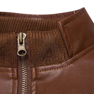 Veste d'hiver en cuir véritable pour hommes avec fermeture à glissière Fashion Canvas Service OEM disponible - Product Image 3