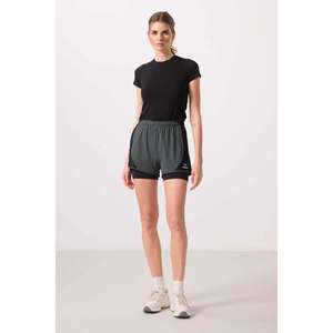 Pantalones Cortos Deportivos 2 en 1 Tommylife para Mujer, de Poliéster y Elastano, con Leggings Interiores, Bolsillo con Cremallera Oculta, Ajuste Estándar, Secado Rápido - Product Image 5