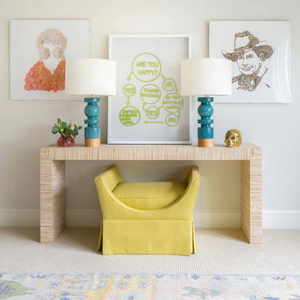 Tables consoles modernes DAPHOCO très vendues, en toile de jute + MDF, décoration de salon - Product Image 2