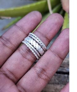 Stacking Ring Set Handmade 925 Sterling Silver Dainty Customizable Rings for Women Gift for <b>Wife</b> or Her Jewelry Collection - Product Image 2