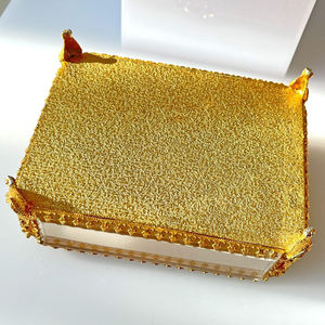 High Selling <b>Clear</b> Glass Pure Brass Border Beveled Glass Storage <b>Box</b> <b>Jewelry</b> Keepsake Trinket <b>Box</b> Gold Finished Custom Size Deco - Product Image 6