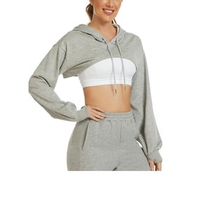 Sudadera corta con capucha personalizada para mujer, sudaderas y sudaderas informales para mujer, Sudadera con capucha extragrande para mujer de BD - Product Image 2