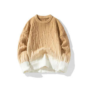 เสื้อสเวตเตอร์ผู้ชายไล่เฉดสีน้ำเงินขาว เนื้อผ้านุ่มสบาย ให้ความอบอุ่น เหมาะสำหรับฤดูหนาว สไตล์ลำลองทันสมัย แขนยาว - Product Image 3