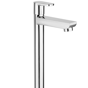 ก๊อกน้ำติดผนังแบบคอหอยสูง วัสดุทองเหลืองชุบโครเมียม สำหรับเครื่องซักผ้า อ่างล้างหน้าในห้องน้ำ ก๊อกน้ำร้อนน้ำเย็นแบบผสม สำหรับห้องครัว - Product Image 1