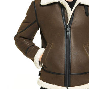 Wholesale Best Supplier Custom OEM Design <b>Men</b> <b>Shearling</b> Leather <b>Jacket</b> High Quality Casual Wear Bulk Quantity - Product Image 6