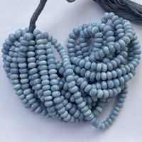 6mm 8mm 10mm Natur gefärbte Taube Blau Opal Stein Glatte Rondelle Perlen Stränge Bulk Großhandel Semi Precious Bead Schmuck herstellung