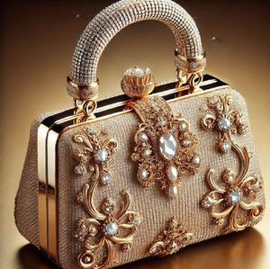 Dazzling floral diamond tote. Perfect for red <b>carpet</b> events. Available at wholesale prices. - Product Image 2