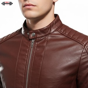Chaqueta de Invierno de Cuero Vacuno para Hombre, Personalizada, de Alta Calidad, con Cuello Mao, Resistente al Agua, Cortavientos, Transpirable, 100% Genuina - Product Image 5