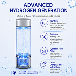Prodotto di Tendenza: Bottiglia d'Acqua Ricca di Idrogeno 1200PPB SPE/PEM, Filtro d'Acqua Portatile, Generatore di Acqua Ricca di Idrogeno - Product Image 3