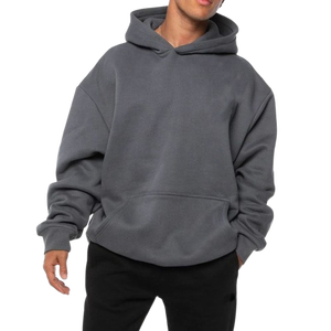 Ventes en gros de sweats à capuche unisexes 100% coton, en ardoise, vierges, avec impression de logo personnalisé, en molleton, décontractés, tendance, pour hommes - Product Image 1