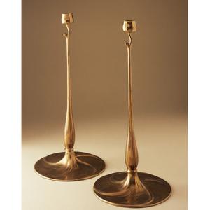 Bougeoir Bougeoir en métal pour l'éclairage et la décoration de la maison Ensemble Bougeoir décoratif élégant finition antique - Product Image 1