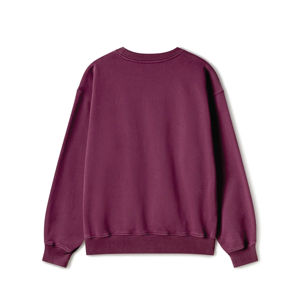 Sudadera deportiva de cuello redondo negro azabache cálida y acogedora, ajuste holgado, 77% algodón, 23% poliéster reciclado, estilo informal para invierno - Product Image 2