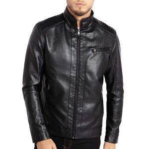 Custom Design Zipper Leather Jacket in Black Color <b>Winter</b> <b>Men's</b> Fashion Leather Jacket for <b>Man</b> - Product Image 1