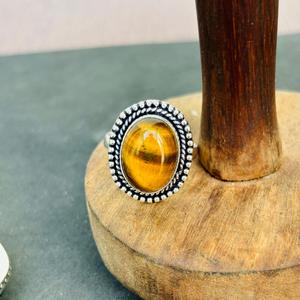 Bague en argent sterling 925 avec pierres précieuses oeil de tigre originales bagues de créateur bague en gros prix usine bijoux en vrac - Product Image 4