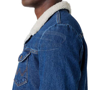 Veste en jean à manches longues pour hommes de haute qualité meilleur style respirant hiver col montant tissu léger-taille régulière - Product Image 5